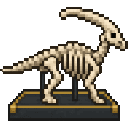 fossilborn-park-pvprmqae:parasaurolophus_skeleton_exhibit