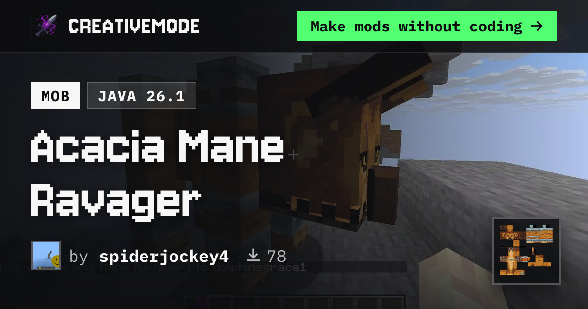 Acacia Mane Ravager | Free Java 26.1 Mod | CreativeMode