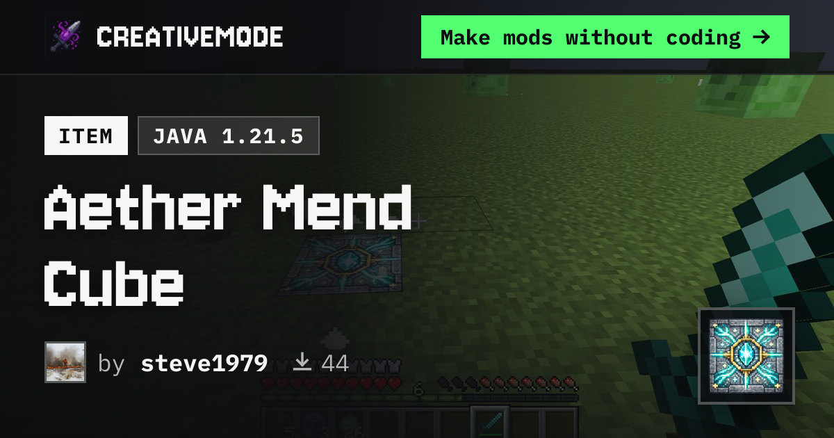Aether Mend Cube | Free Java 1.21.5 Mod | CreativeMode