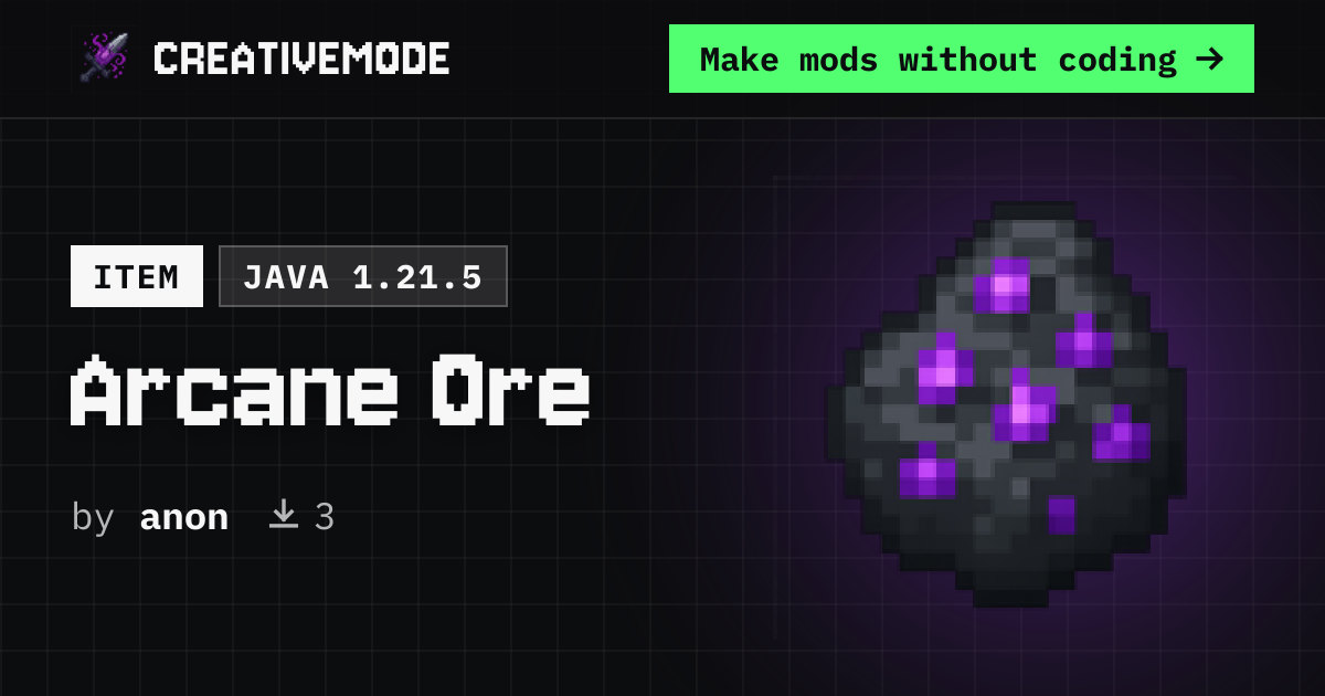 Arcane Ore | Free Java 1.21.5 Mod | CreativeMode