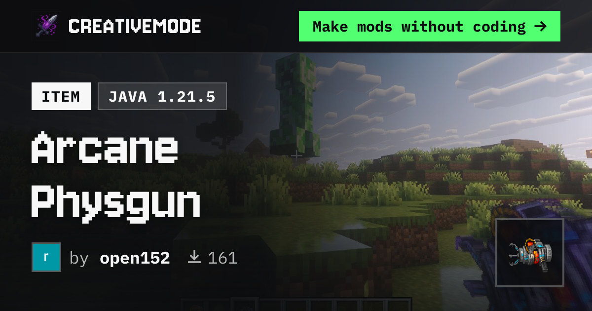 Arcane Physgun | Free Java 1.21.5 Mod | CreativeMode