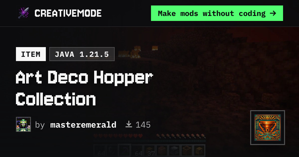 Art Deco Hopper Collection | Free Java 1.21.5 Mod | CreativeMode