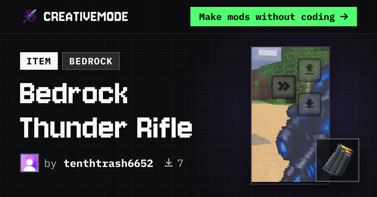 Bedrock Thunder Rifle | Free Bedrock Addon | CreativeMode