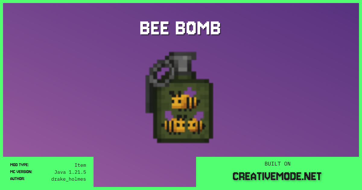 bee bomb | Free Java 1.21.5 Mod | CreativeMode