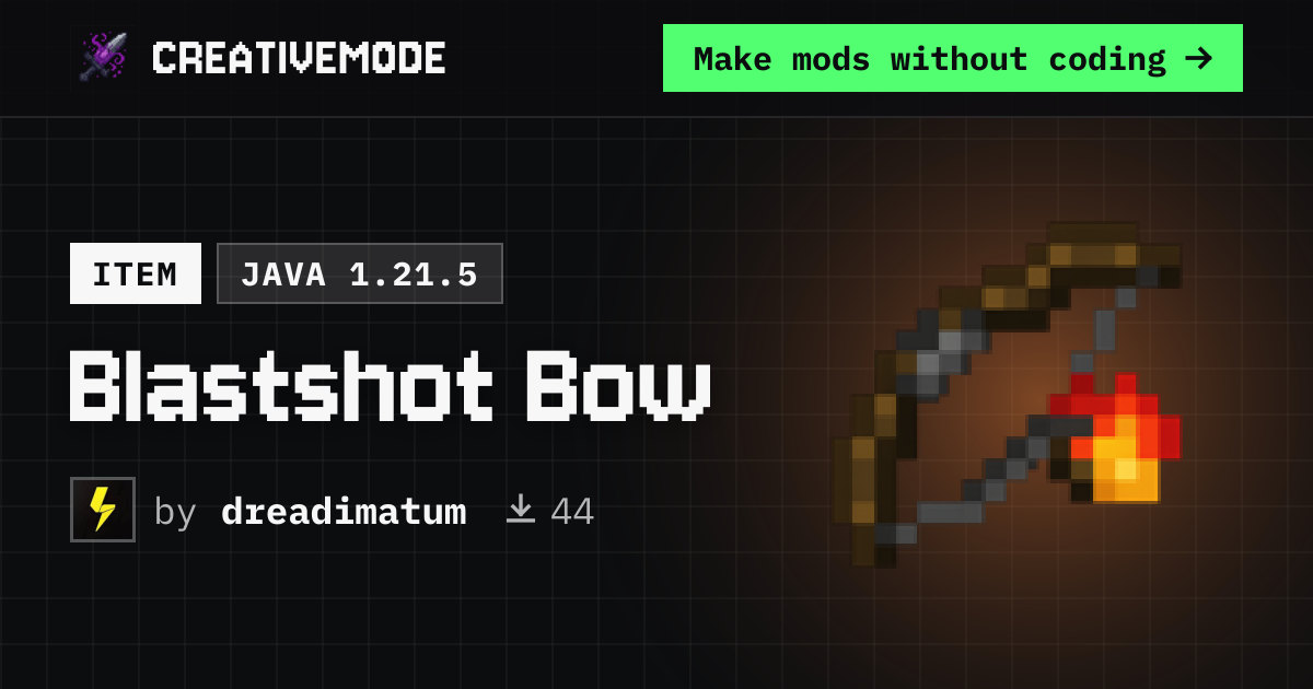 Blastshot Bow | Free Java 1.21.5 Mod | CreativeMode