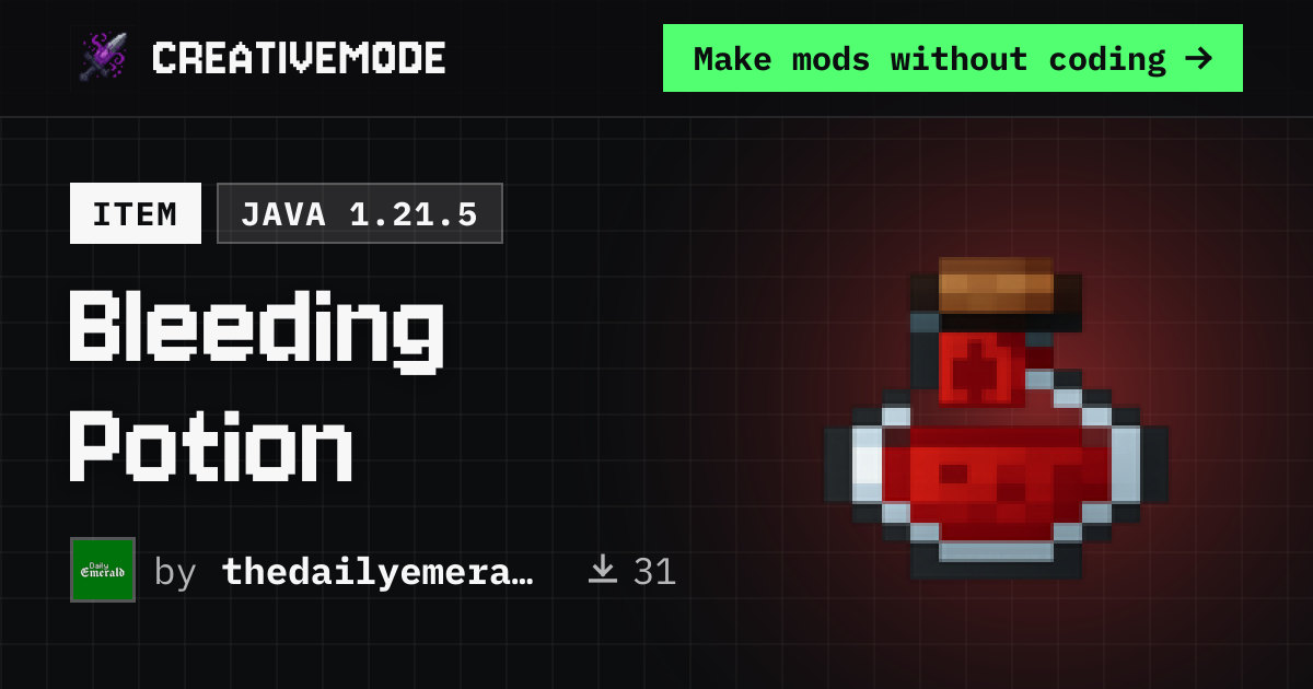 Bleeding Potion | Free Java 1.21.5 Mod | CreativeMode