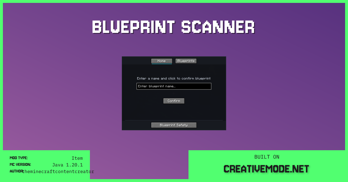 Blueprint Scanner | Free Java 1.20.1 Mod | CreativeMode