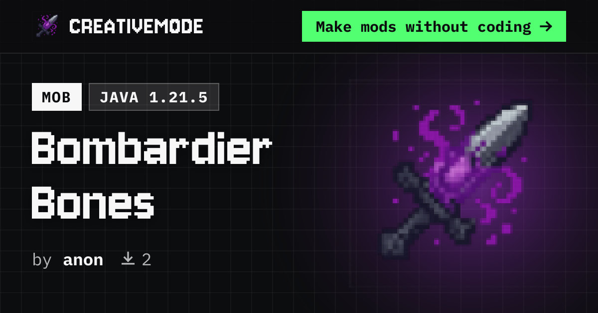 Bombardier Bones | Free Java 1.21.5 Mod | CreativeMode
