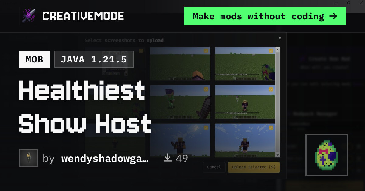 Healthiest Show Host | Free Java 1.21.5 Mod | CreativeMode