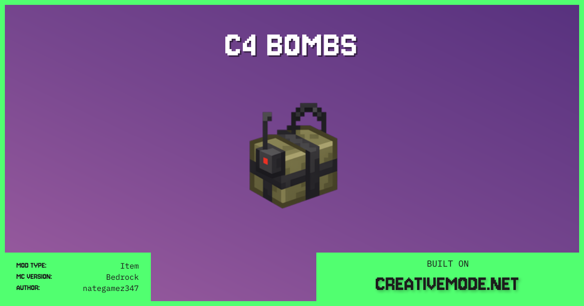 C4 Bombs Free Bedrock Addon Og Image
