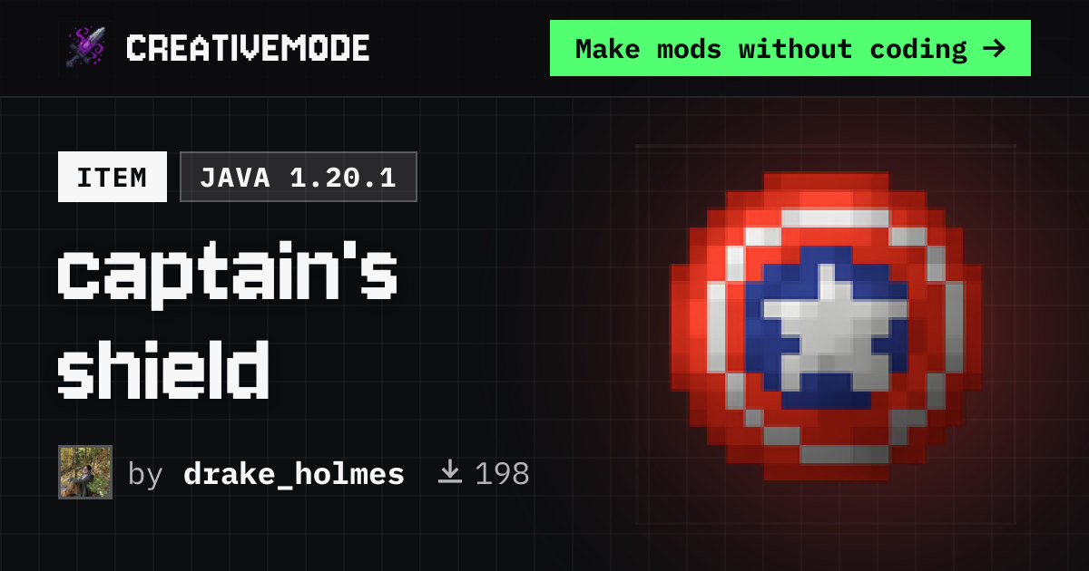 captain's shield | Free Java 1.20.1 Mod | CreativeMode