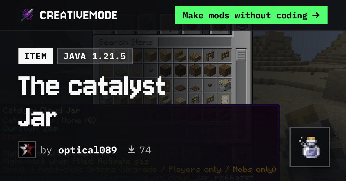 The catalyst Jar | Free Java 1.21.5 Mod | CreativeMode