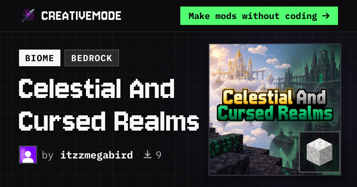 Celestial And Cursed Realms | Free Bedrock Addon | CreativeMode