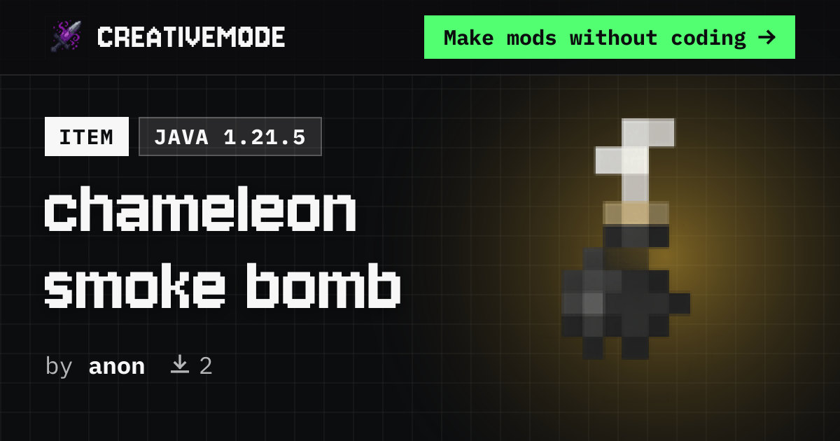 chameleon smoke bomb | Free Java 1.21.5 Mod | CreativeMode