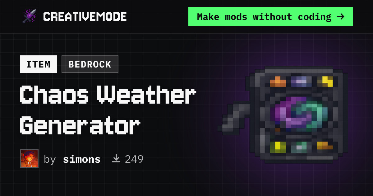 Chaos Weather Generator | Free Bedrock Addon | CreativeMode