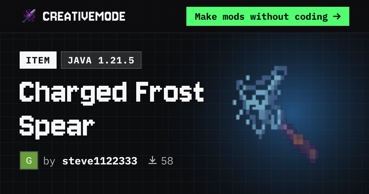 Charged Frost Spear | Free Java 1.21.5 Mod | CreativeMode