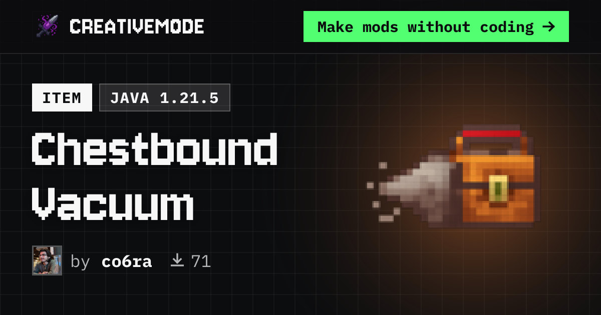 Chestbound Vacuum | Free Java 1.21.5 Mod | CreativeMode