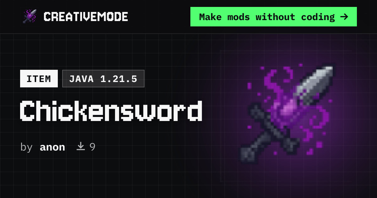 Chickensword | Free Java 1.21.5 Mod | CreativeMode
