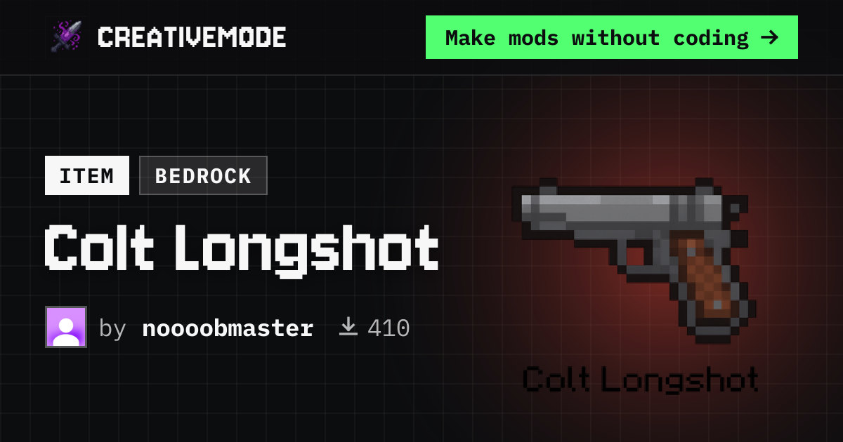 Colt Longshot | Free Bedrock Addon | CreativeMode