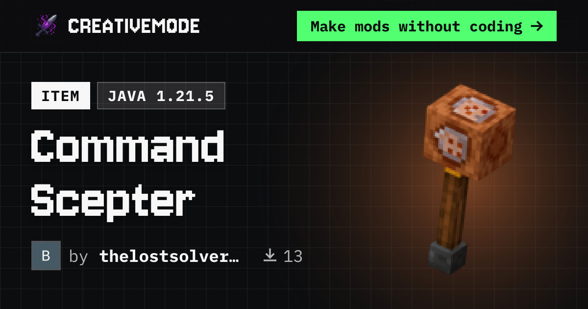 Command Scepter | Free Java 1.21.5 Mod | CreativeMode