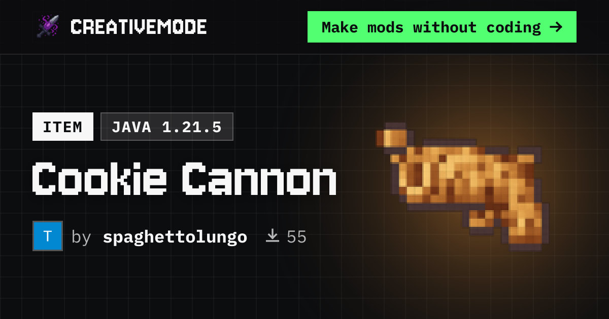Cookie Cannon | Free Java 1.21.5 Mod | CreativeMode