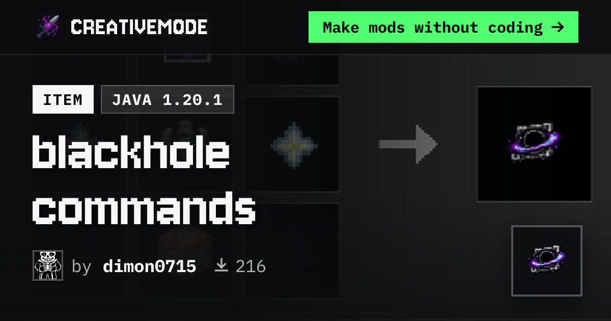 blackhole commands | Free Java 1.20.1 Mod | CreativeMode