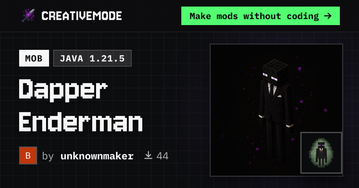 Dapper Enderman | Free Java 1.21.5 Mod | CreativeMode