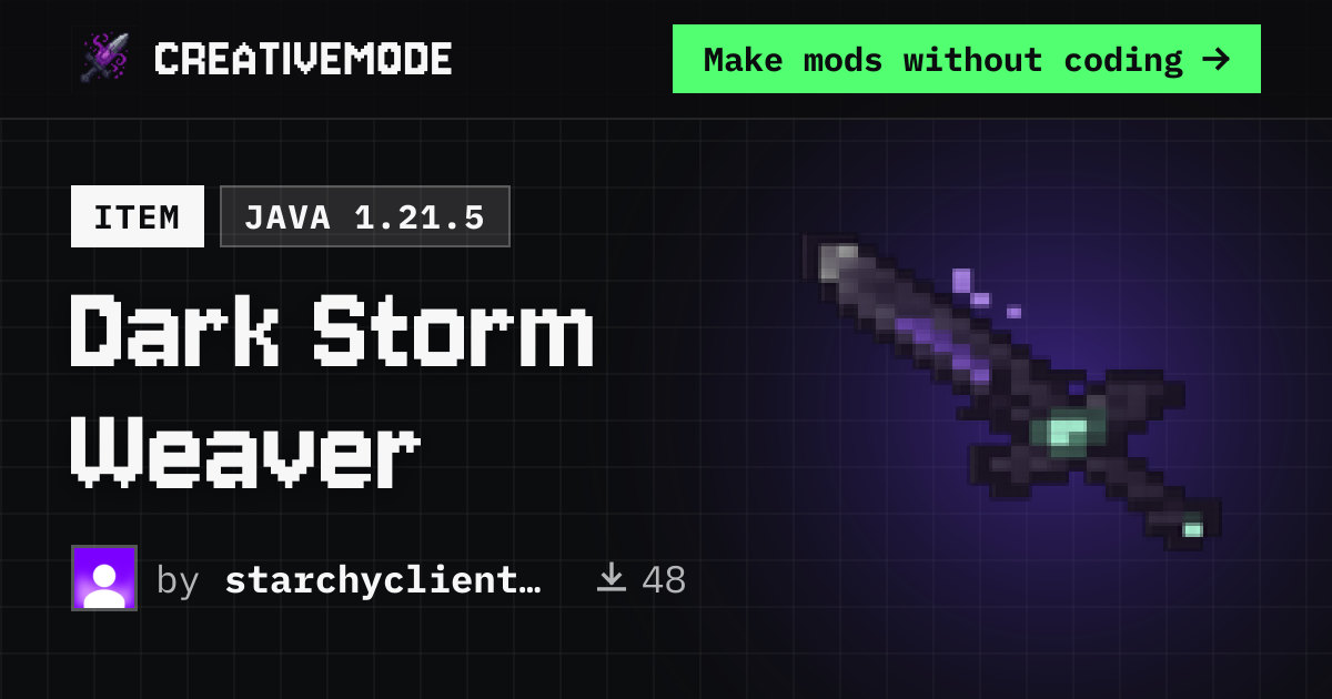Dark Storm Weaver | Free Java 1.21.5 Mod | CreativeMode