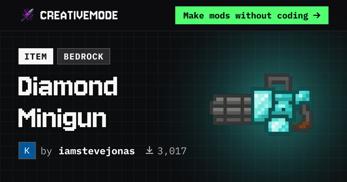 Diamond Minigun | Free Bedrock Addon | CreativeMode