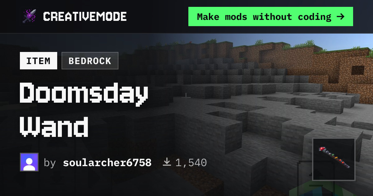 Doomsday Wand | Free Bedrock Addon | CreativeMode