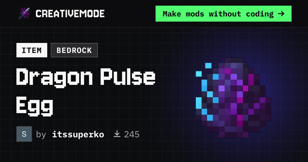 Dragon Pulse Egg | Free Bedrock Addon | CreativeMode