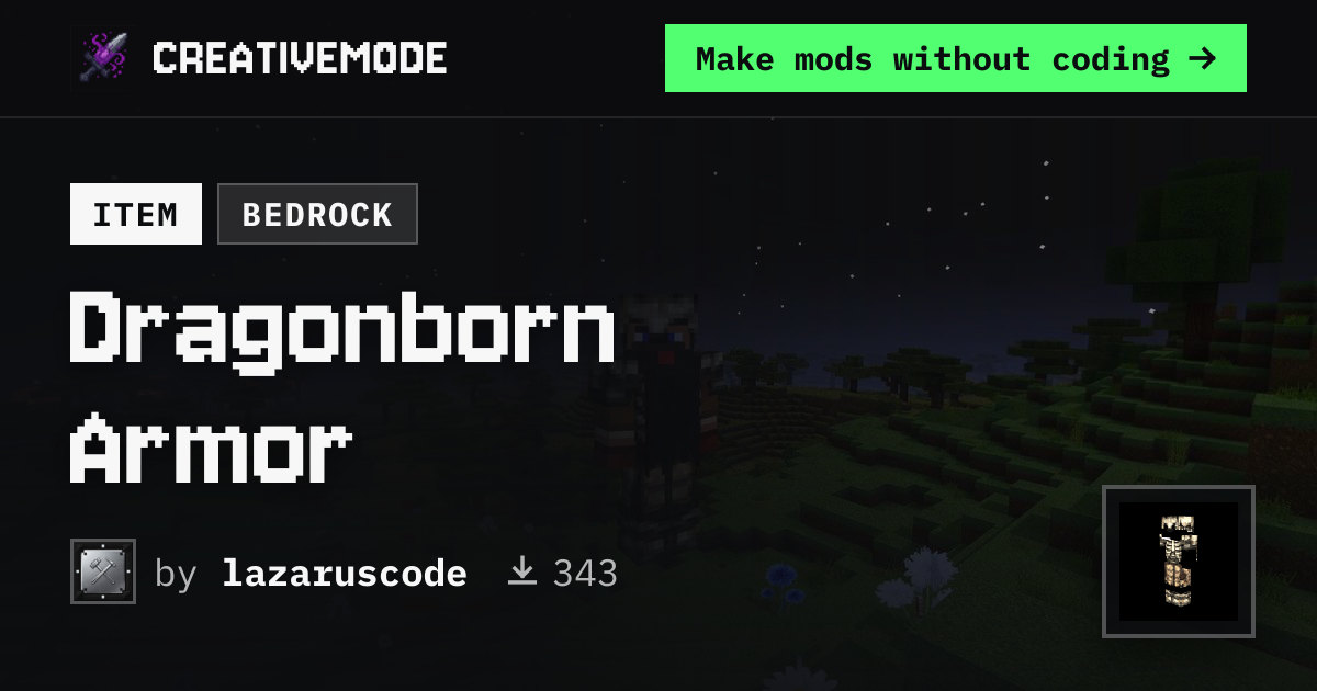 Dragonborn Armor | Free Bedrock Addon | CreativeMode