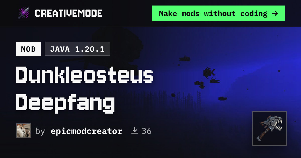 Dunkleosteus Deepfang | Free Java 1.20.1 Mod | CreativeMode