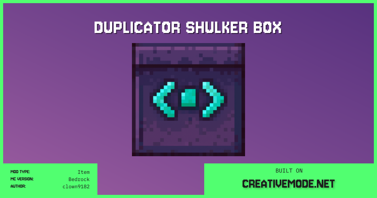 Duplicator Shulker Box | Free Bedrock Addon