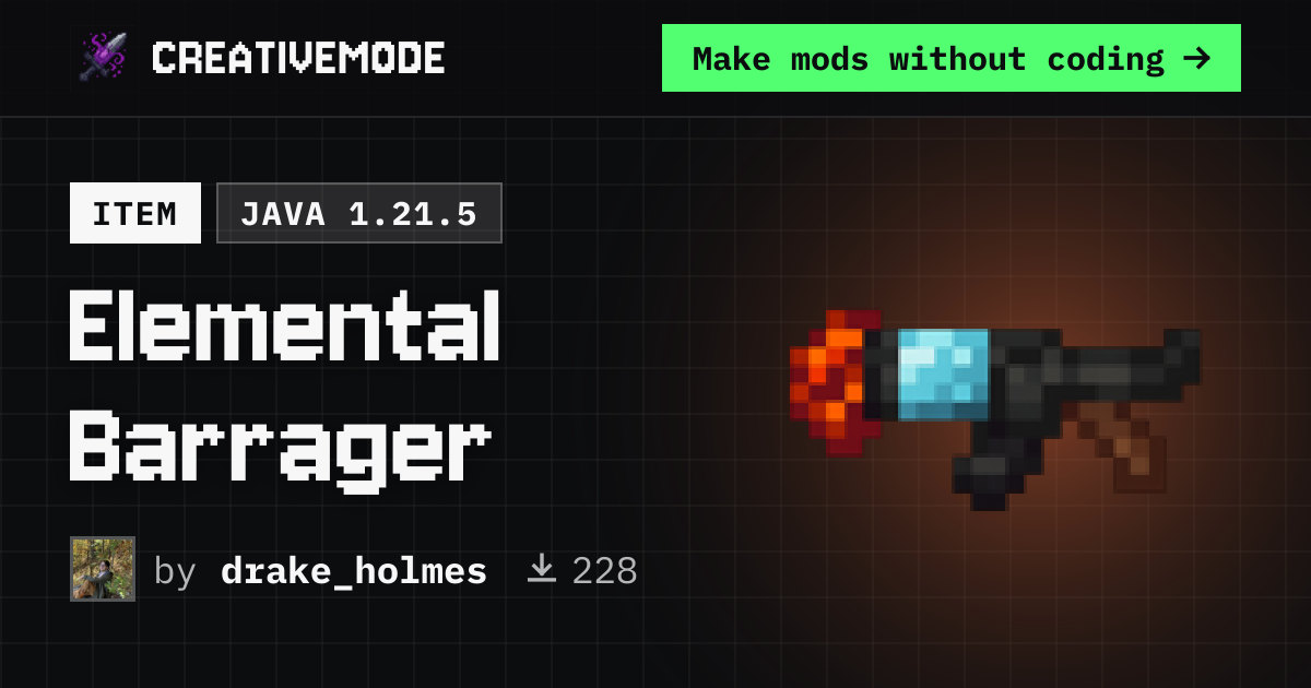 Elemental Barrager | Free Java 1.21.5 Mod | CreativeMode