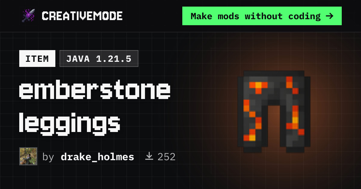emberstone leggings | Free Java 1.21.5 Mod | CreativeMode