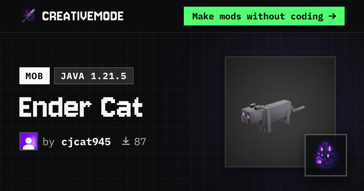 Ender Cat | Free Java 1.21.5 Mod | CreativeMode
