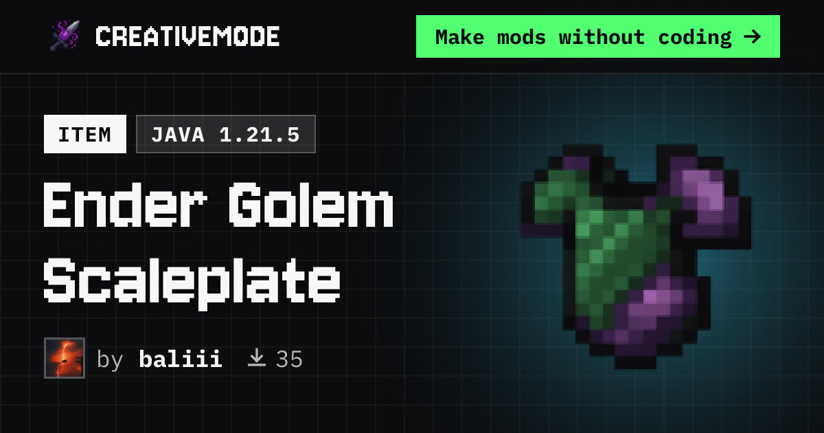 Ender Golem Scaleplate | Free Java 1.21.5 Mod | CreativeMode