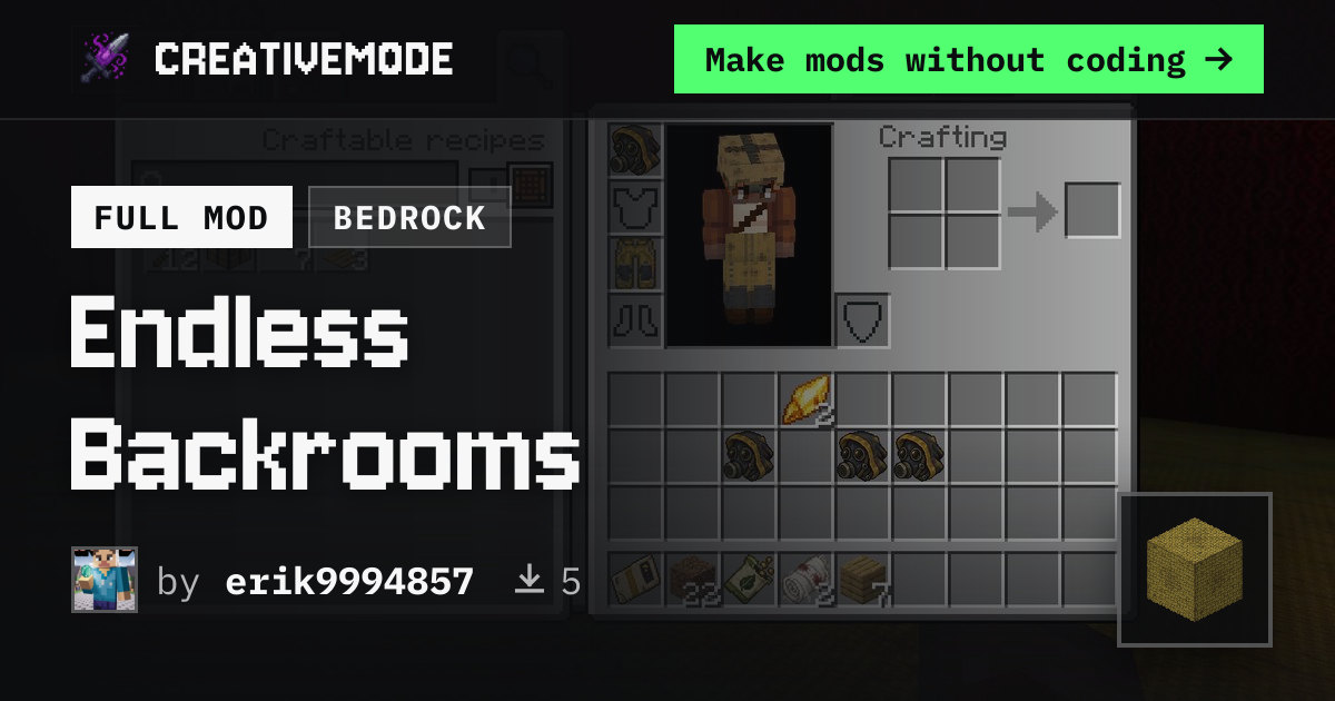 Endless Backrooms | Free Bedrock Addon | CreativeMode