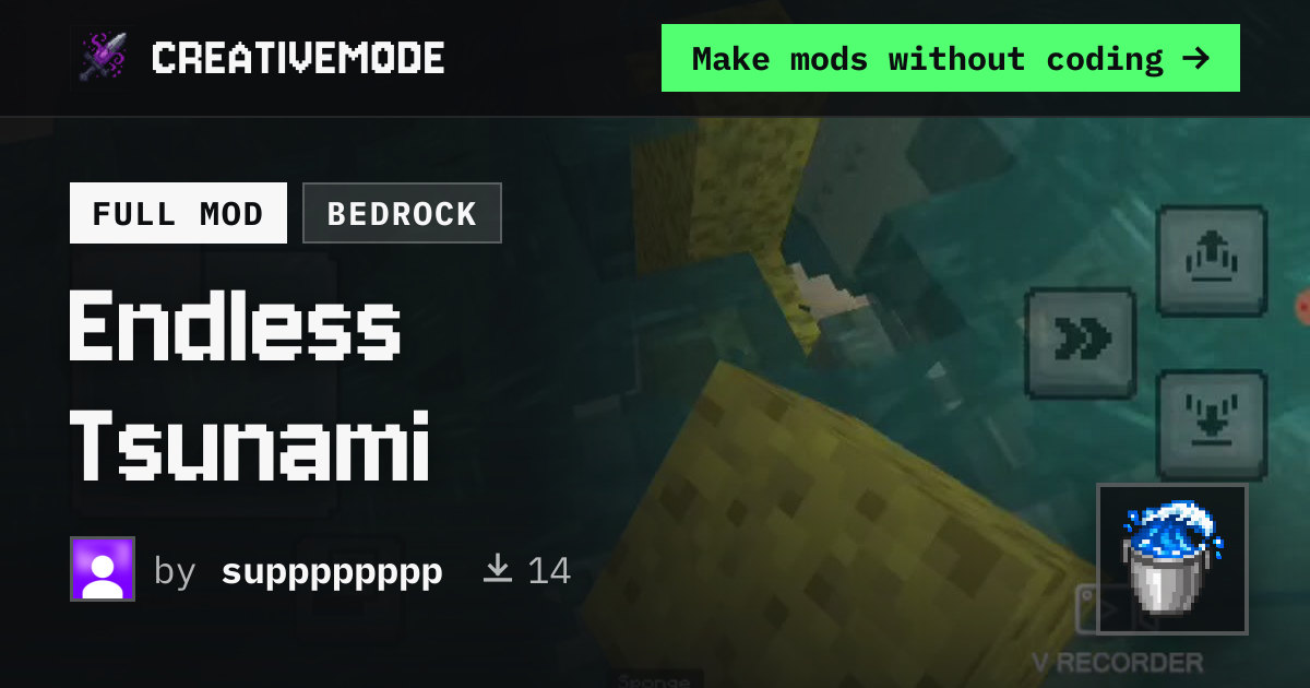 Endless Tsunami | Free Bedrock Addon | CreativeMode