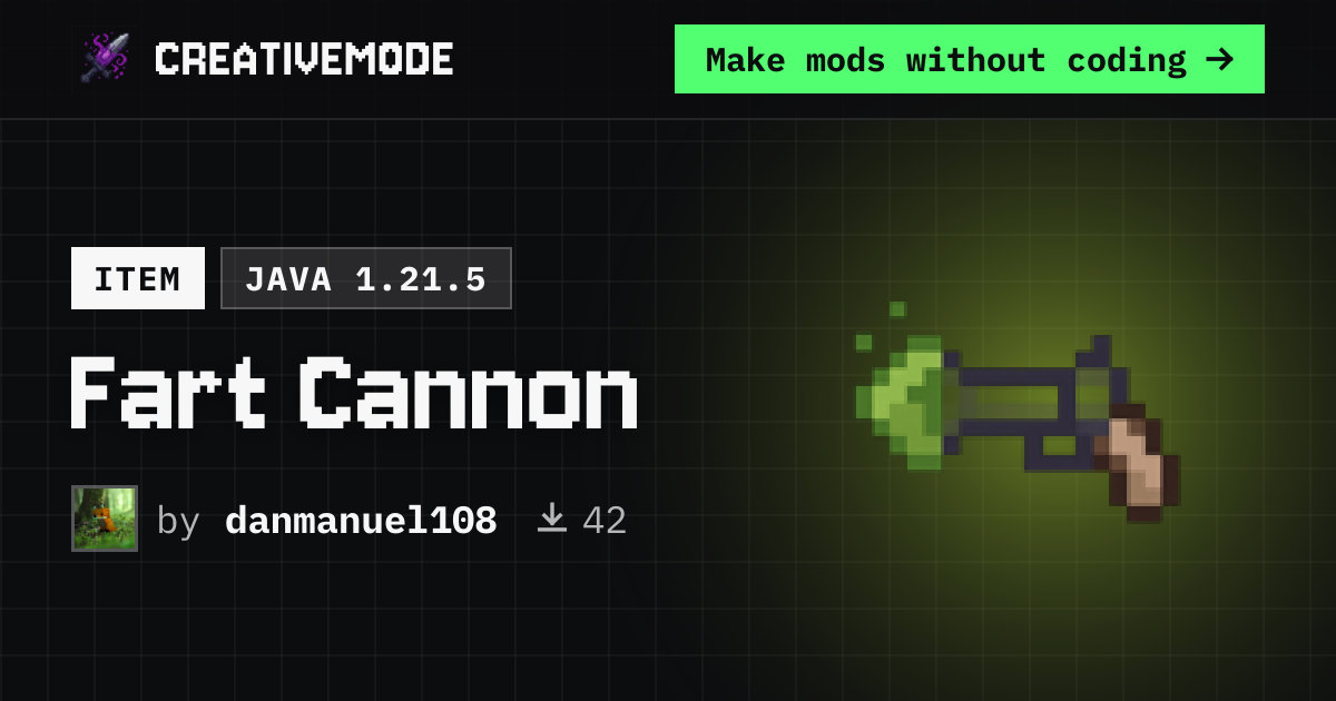 Fart Cannon | Free Java 1.21.5 Mod | CreativeMode