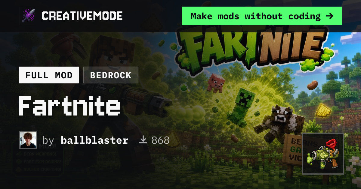 Fartnite | Free Bedrock Addon | CreativeMode