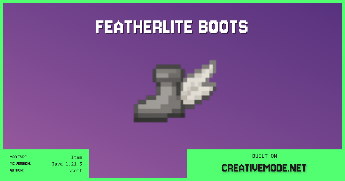 Featherlite Boots | Free Java 1.21.5 Mod | CreativeMode