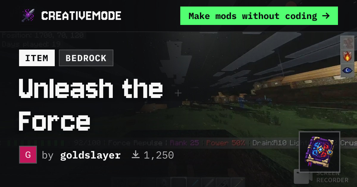 Unleash the Force | Free Bedrock Addon | CreativeMode