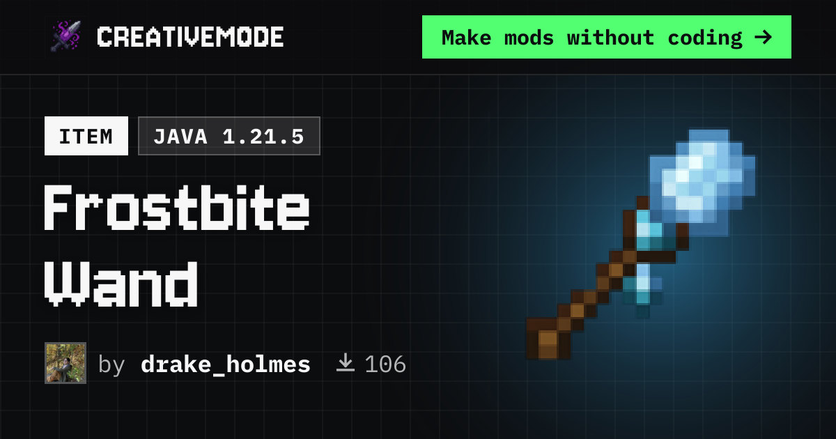 Frostbite Wand | Free Java 1.21.5 Mod | CreativeMode