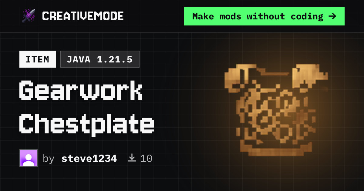 Gearwork Chestplate | Free Java 1.21.5 Mod | CreativeMode