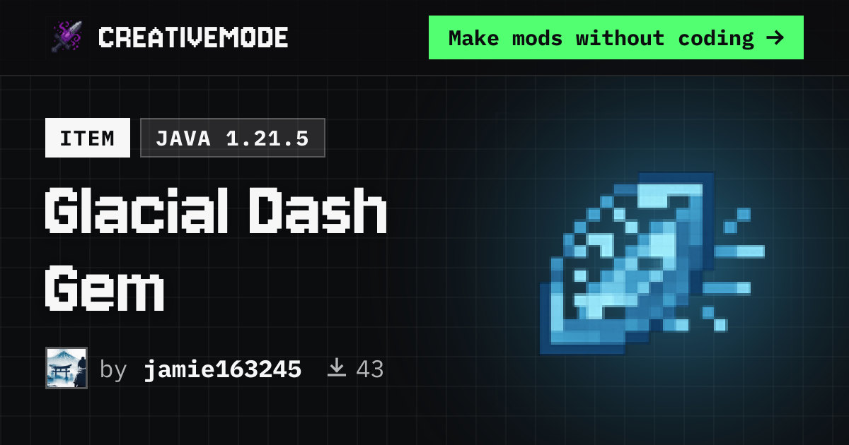 Glacial Dash Gem | Free Java 1.21.5 Mod | CreativeMode