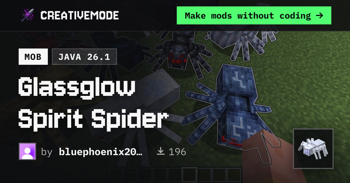 Glassglow Spirit Spider | Free Java 26.1 Mod | CreativeMode