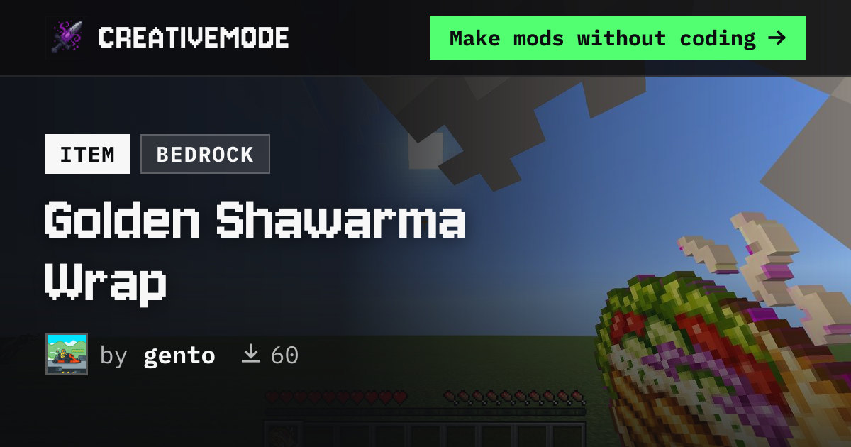 Golden Shawarma Wrap | Free Bedrock Addon | CreativeMode
