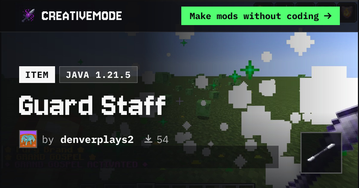 Guard Staff | Free Java 1.21.5 Mod | CreativeMode
